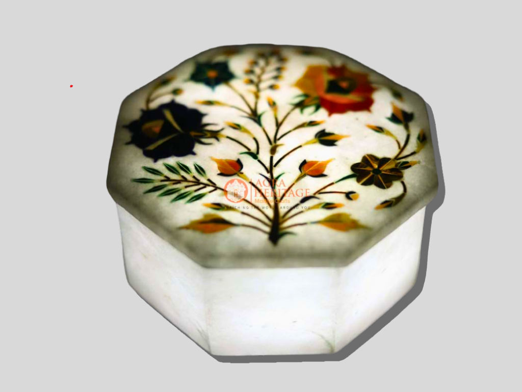 Precious Inlay Floral Ornament Storage Box